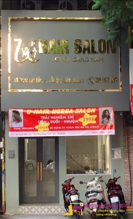 Cần sang nhanh salon tóc nằm mặt đường Trịnh Văn Cấn, phường Cầu Ông Lãnh, quận 1. 